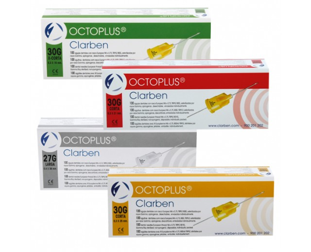 AGUJA OCTOPLUS C/PLAST. 0.3X25 30G CORTA 100U.