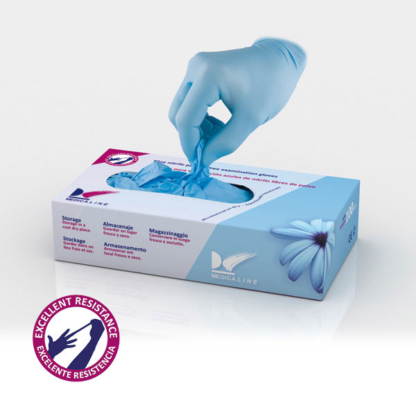 GUANTES NITRILO AZUL X-PEQ. 100U