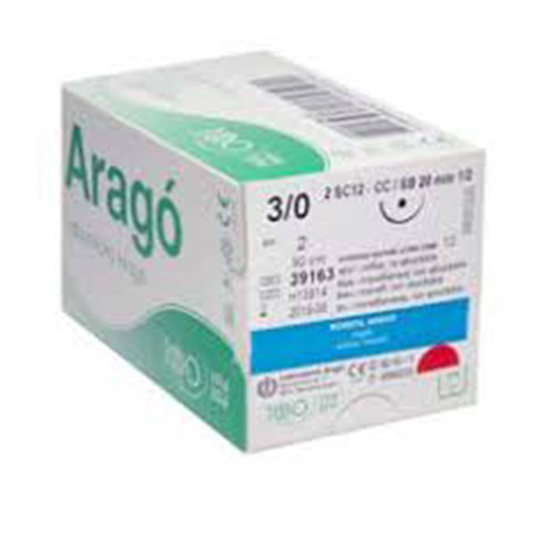 SUTURA TERYLENE VERDE 3/0 SIN AGUJA (HEBRAS)